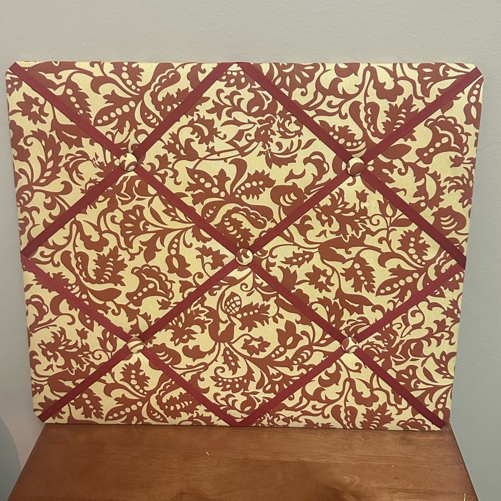 Red and Cream Decorative Bulletin Board